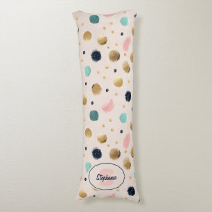 Abstract Gold & Colourful Brushstroke Circle Body Pillow