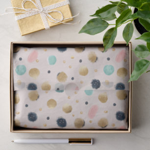 Abstract Gold & Colourful Brushstroke Circle Tissue Paper