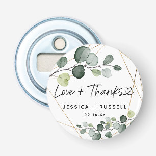 Abstract Gold Eucalyptus Love and Thanks Bottle Opener