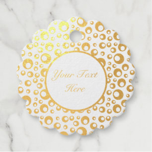 Abstract Gold Foil Big and Small Circles Favour Tags