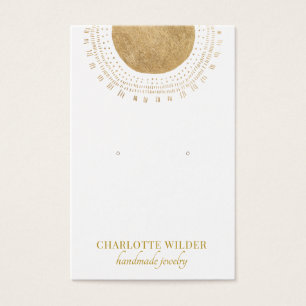 Abstract Gold Foil Circle Earring Display Card