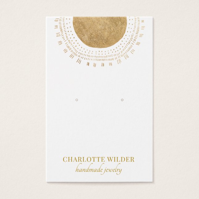 Abstract Gold Foil Circle Earring Display Card (Devant)