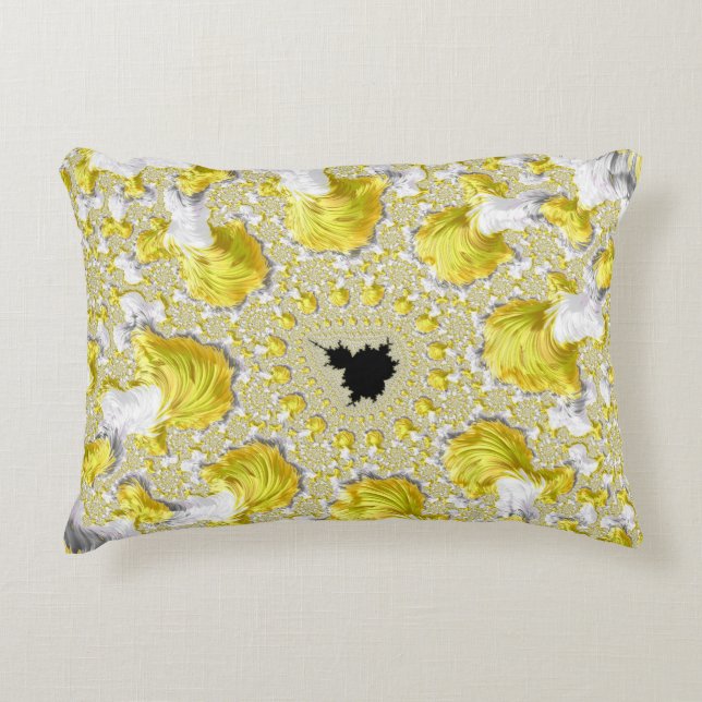 Abstract Gold Fractal Accent Pillow (Front)
