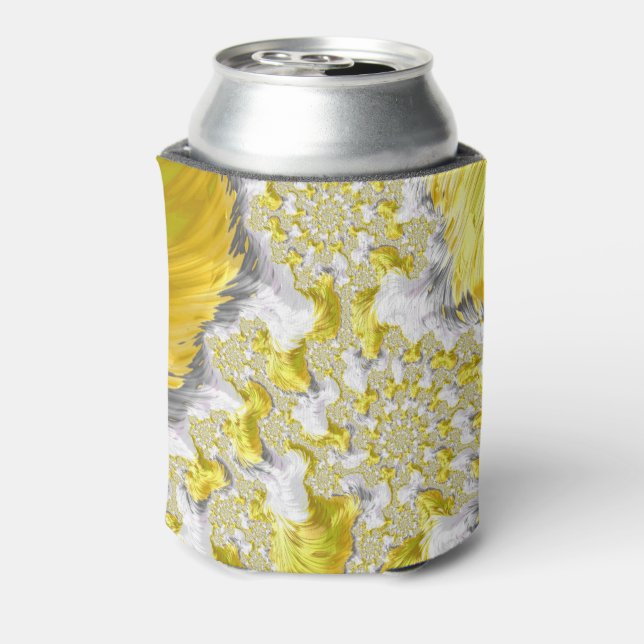 Abstract Gold Fractal Can Cooler (Can Back)