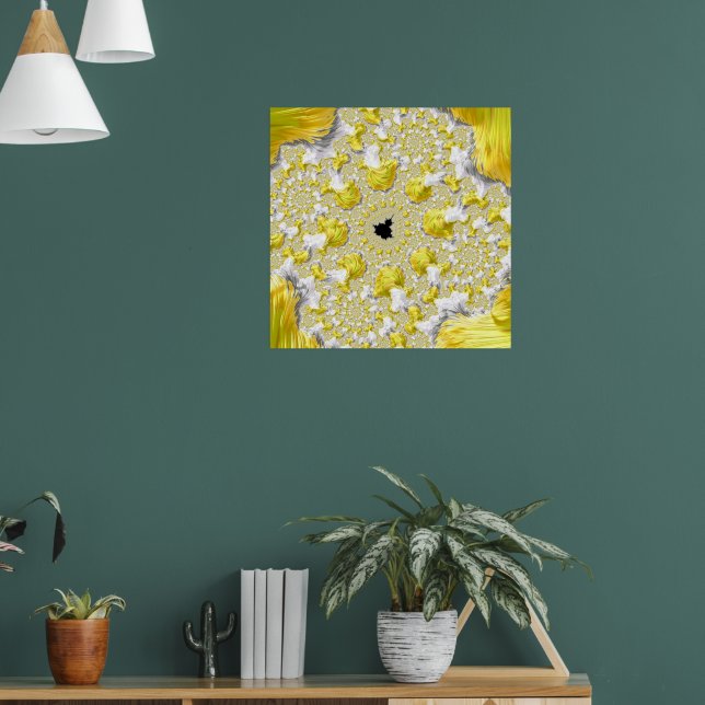 Abstract Gold Fractal Poster (Living Room 1)