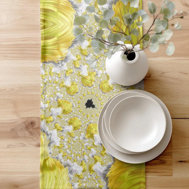 Abstract Gold Fractal Short Table Runner (Creator Uploaded)