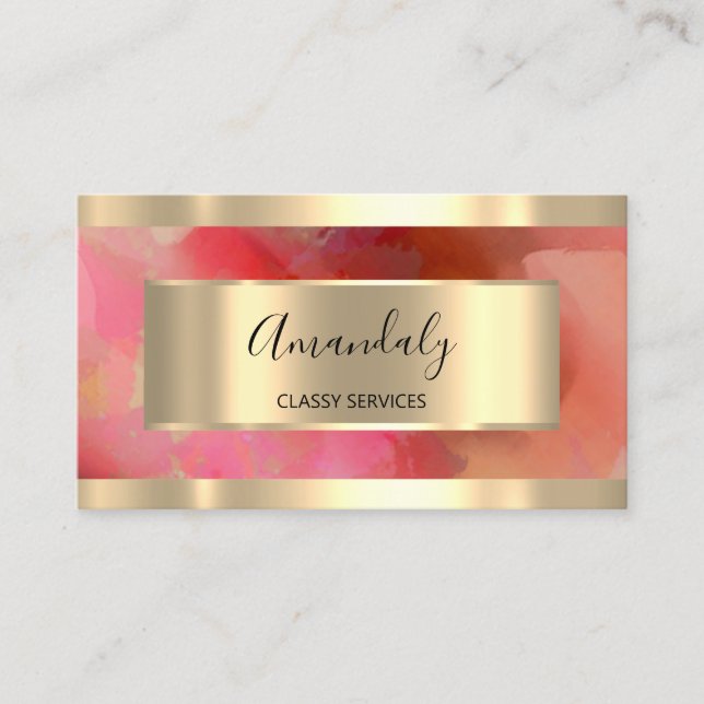 Abstract  Gold Framed Elegant Professional Modern Business Card (Front)