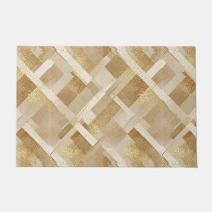 Abstract Gold Geometric Pattern with Metallic Doormat