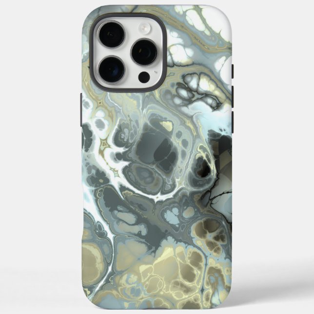 Abstract Gold & Grey Marble Stone Fluid Texture Case-Mate iPhone Case (Back)