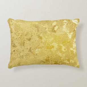 Abstract Gold Grunge Texture Background Accent Pillow