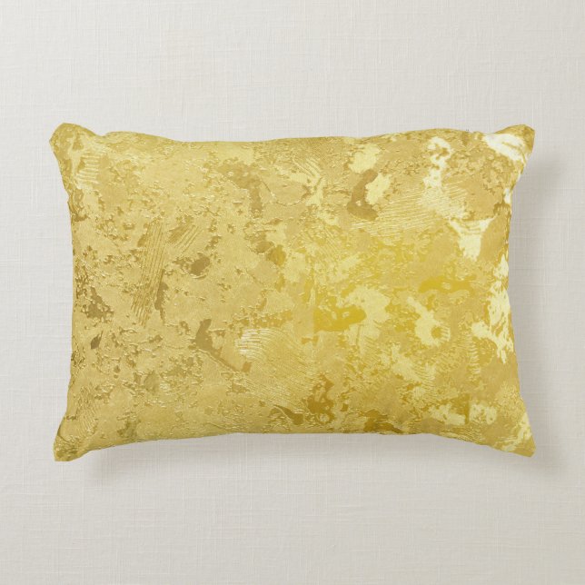 Abstract Gold Grunge Texture Background Accent Pillow (Front)