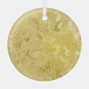 Abstract Gold Grunge Texture Background Glass Ornament