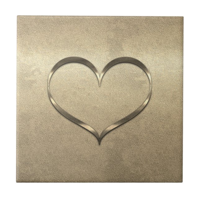 Abstract Gold Heart Tile (Front)