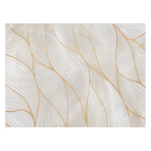 Abstract Gold Leaves Artwork   Tablecloth