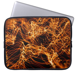 Abstract gold lights laptop sleeve