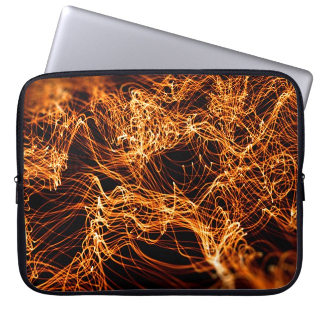 Abstract gold lights laptop sleeve (Front)