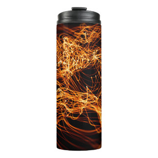 Abstract gold lights thermal tumbler