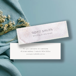 Abstract Gold Lilac Brush Stoke Watercolor Mini Business Card