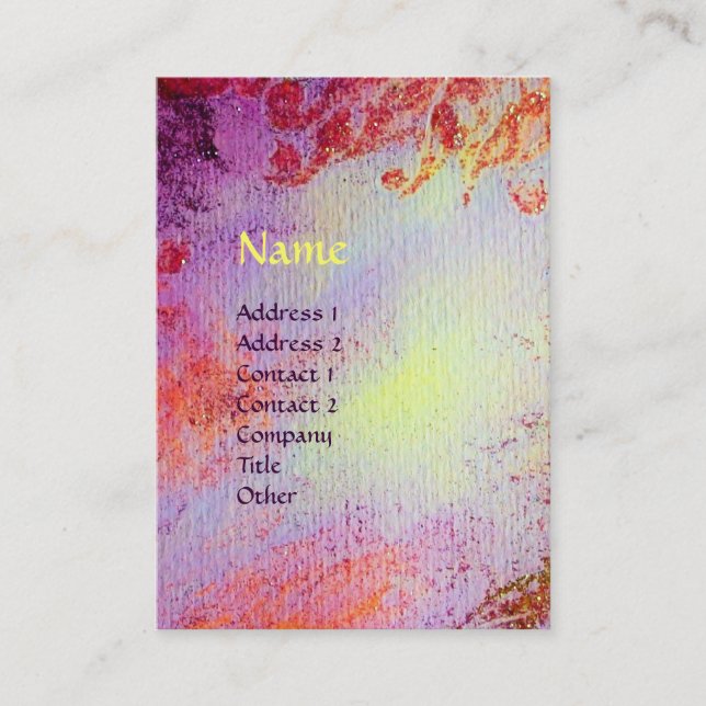 ABSTRACT GOLD MAGIC SWIRLS MONOGRAM BUSINESS CARD (Front)