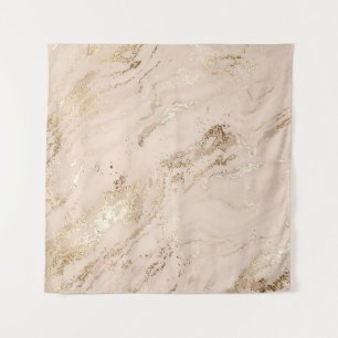 Abstract gold marble with glitter waves tapestry