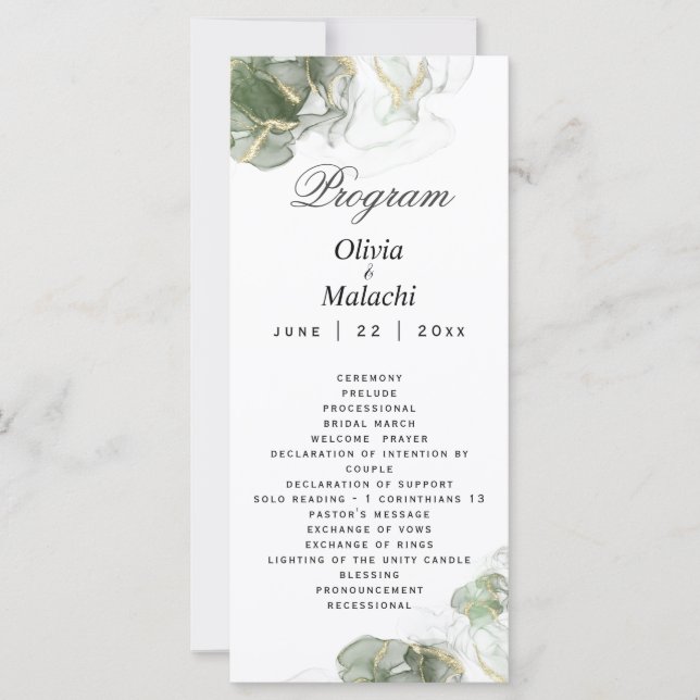 Abstract  Gold Muted Sage Green (Front)