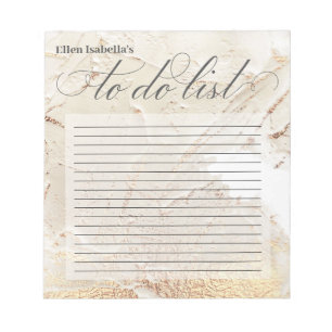 Abstract Gold Paint Texture Calligraphy To DO List Notepad