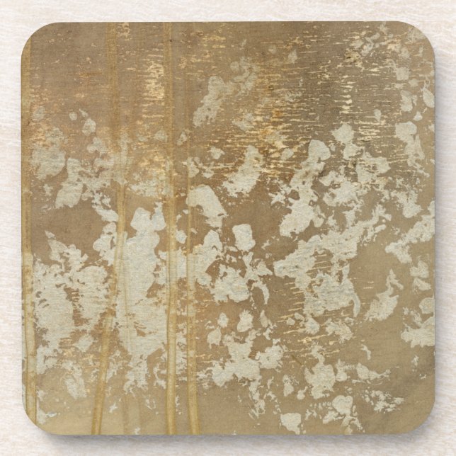 Abstract Gold Painting with Silver Speckles Coaster (Front)