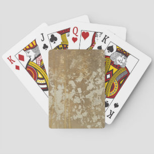 Abstract Gold Painting with Silver Speckles Playing Cards