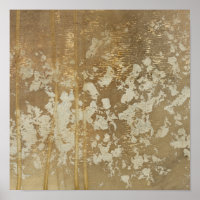 Abstract Gold Painting with Silver Speckles