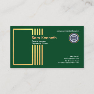 Abstract Gold Pillar Re-Bar Structural Engineering Business Card