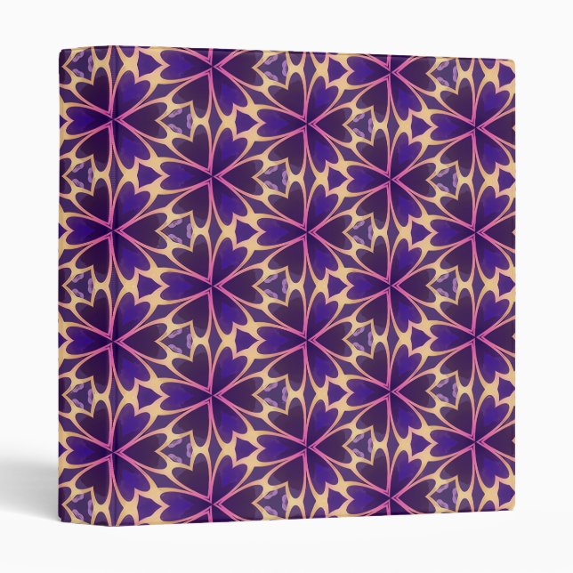 Abstract Gold Pink Flowers Binder (Front/Spine)