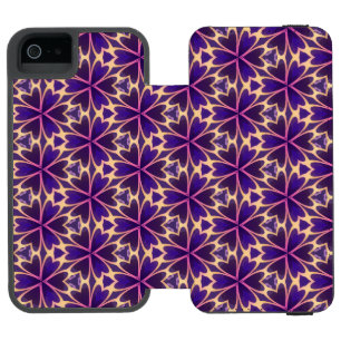 Abstract Gold Pink Flowers Incipio Watson™ iPhone 5 Wallet Case