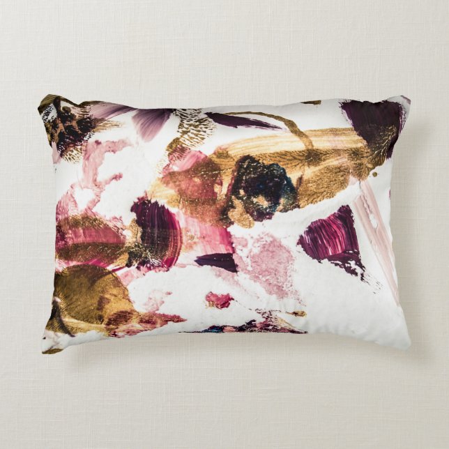 Abstract Gold Sparkles Creative Art Accent Pillow (Front)