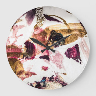 Abstract Gold Sparkles Creative Art Large Clock