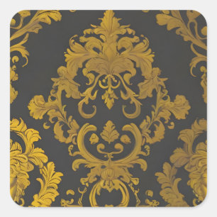 Abstract Gold Square Sticker