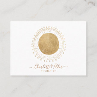 Abstract Gold Sun Rays Therapist Counsellor Business Card