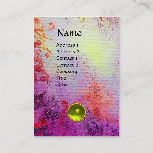 ABSTRACT GOLD SWIRLS MONOGRAM GEM BUSINESS CARD (Front)
