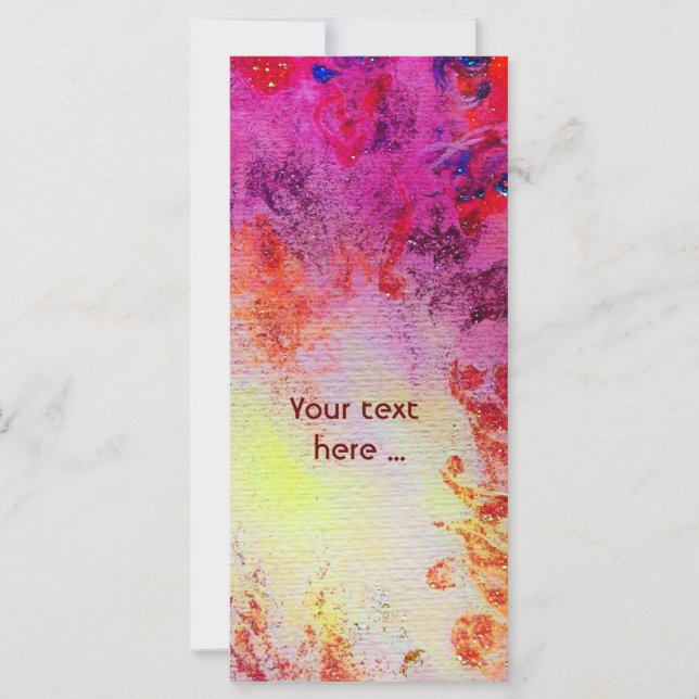 ABSTRACT GOLD SWIRLS , red pink purple yellow (Front)