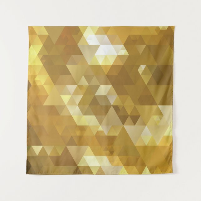 Abstract Gold Triangle Texture Tapestry (Front)