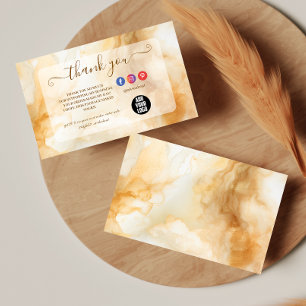 Abstract Gold Wave Thank You Card