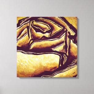 Abstract Gold Yellow Rose Art Modern Home Decor   