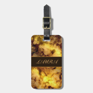 Abstract Golden Bokeh Luggage Tag