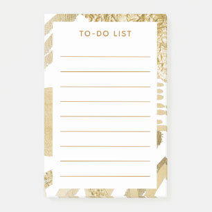 Abstract Golden Border with Geometric Shapes - Post-it Notes
