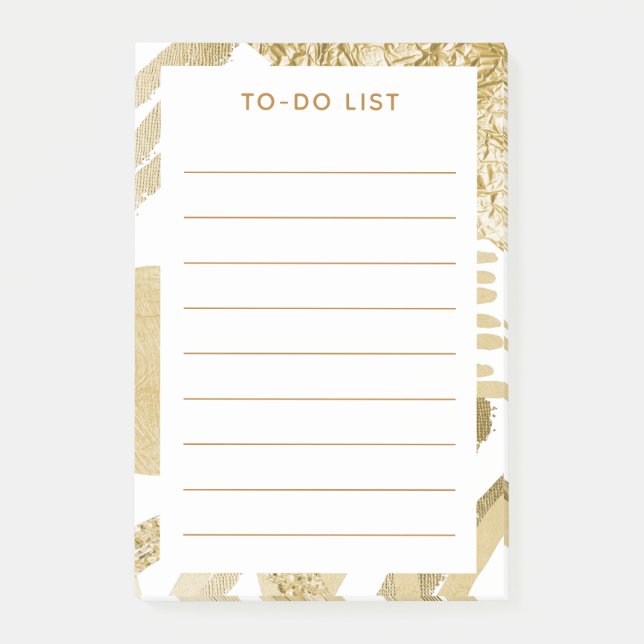 Abstract Golden Border with Geometric Shapes - Post-it Notes (Front)