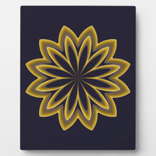 Abstract Golden Flower Plaque