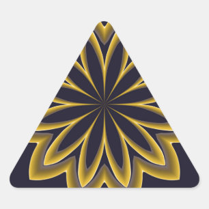 Abstract Golden Flower Triangle Sticker