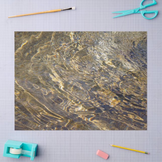 Abstract Golden Fountain Water 2 Tissue Paper (Craft)