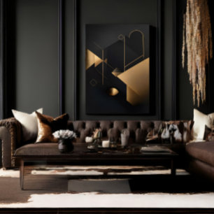 Abstract Golden Geometry Canvas Print