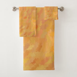 Abstract Golden Hawaiian Tapestry Bath Towel Set