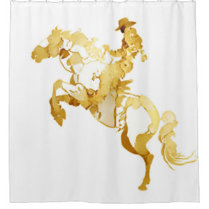 Abstract Golden Horse and Rider